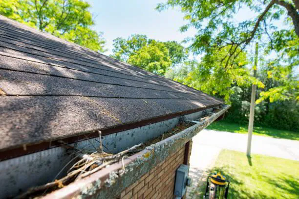 Clean gutters after professional stain removal service in Worcester County MA